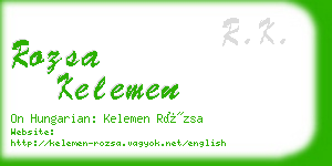 rozsa kelemen business card